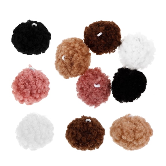 LOLIPPYY Set of 10 Mini Pompons Decorative Faux Pom Poms for Hats and Synthetic Clothing Accessories