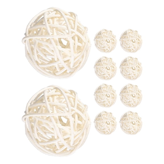 LOLIPPYY 10pcs Rattan Balls Wedding Anniversary Decorations White Rattan Craft Decorative Ornaments
