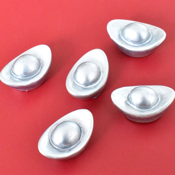 LOLIPPYY 10pcs Silver Decorative Ingot Statue Home Decoration Retro Ingot Shape Decor