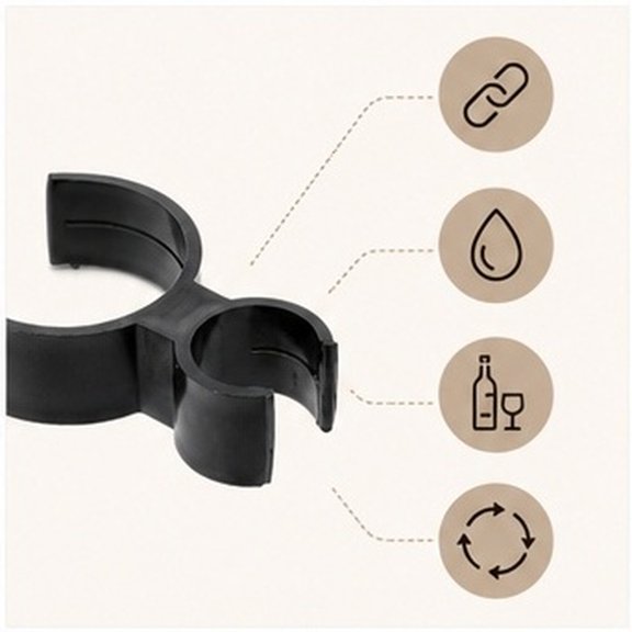 LOLIPPYY 10pcs Single Bottle Clip for Party Plastic Black Safety Holder