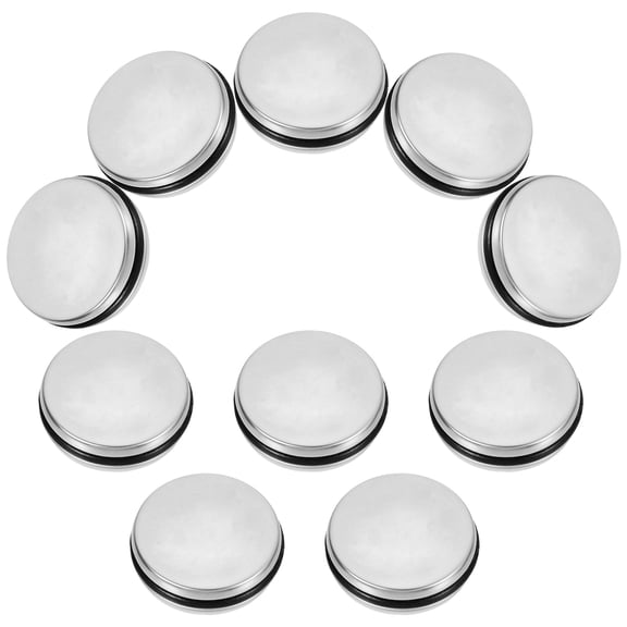 LOLIPPYY Set of 10 Stainless Steel Round Sink Plug Covers for Bathroom Drain