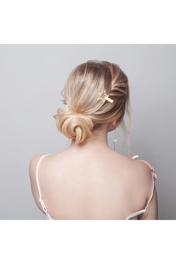 10-Pack Star-Shaped Metal Snap Hair Clips for Girls, and Stylish Accessories for Daily Hair Styling