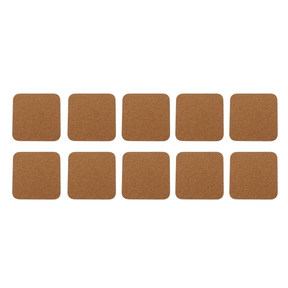 LOLIPPYY 10pcs Thick Cork Coasters Brown Cork Scratch Protection Cup Mats for Parties