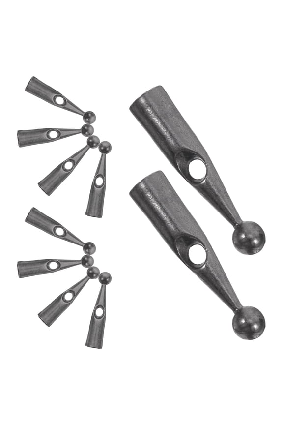 10-Pack Metal Umbrella Tips with Round Tail Design, Replacement Parts for General Use Umbrellas