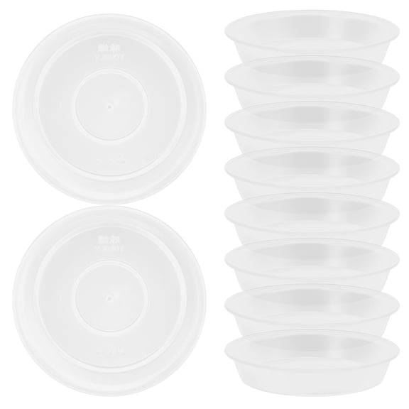 LOLIPPYY 10-Pack Transparent Water Catcher Trays for Potted Plants, Plant Pot Bottom Support, Planter Drip Tray