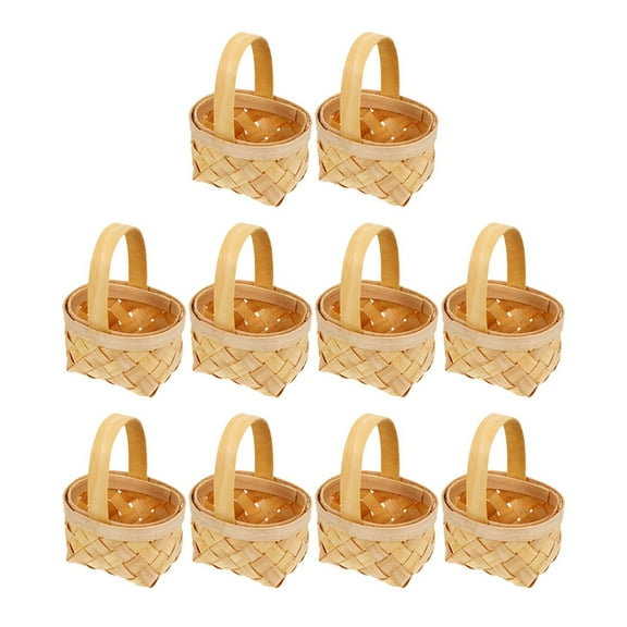 LOLIPPYY 10pcs Wedding Handheld Flower Basket Set Khaki Rustic Party Supply Celebrations