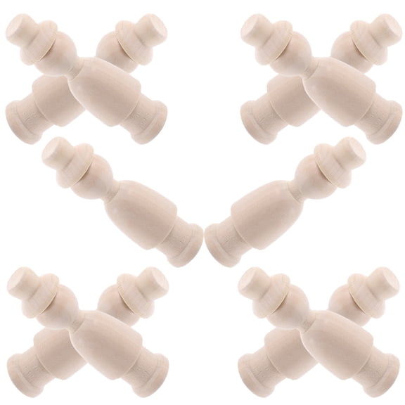 LOLIPPYY 10pcs Wood Figurines Plain Surface Craft Creation for Artists and Children at Home