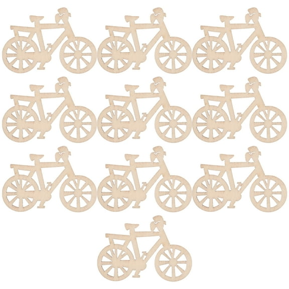 LOLIPPYY 10pcs Wooden Cutouts Unfinished Wood Chips Crafts Wood Slices Unpainted Bike Cutouts