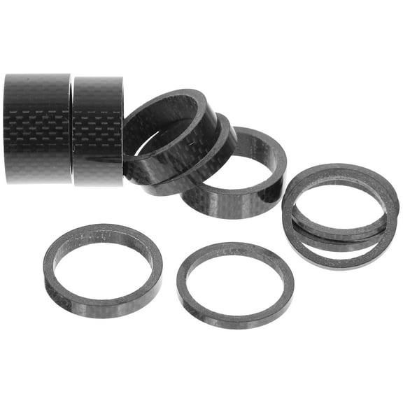 LOLIPPYY 11-Piece Black Carbon Fiber Bike Stem Spacers Set, Wear-Resistant Headset Spacers for Cycling