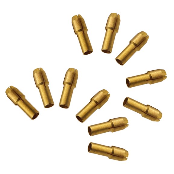 LOLIPPYY 11Pc Full Copper Brass Collet Set for Rotary Tools with Multiple Clamping Diameter Options