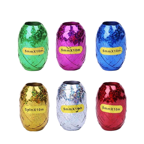 LOLIPPYY 12 Pcs Balloon String Roll Assorted Color Plastic Curling Wrapping for Florists