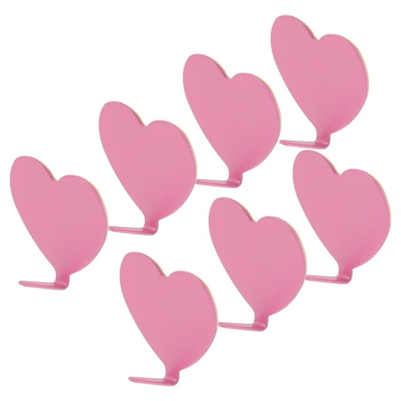 LOLIPPYY 12 Pcs Corrosion Resistant Heart Hooks in Pink for Families and Homeowners