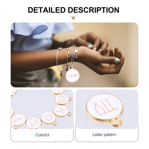 LOLIPPYY 12 Pcs Cosmic Theme Charms for Jewelry Making in White for Friends Giving