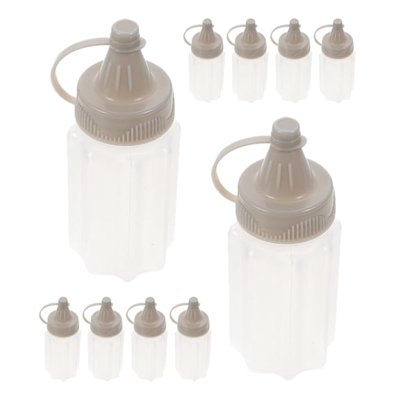 LOLIPPYY Set of 12 Light Grey Reusable Plastic Squeeze Containers for Lunch Boxes and Everyday Use