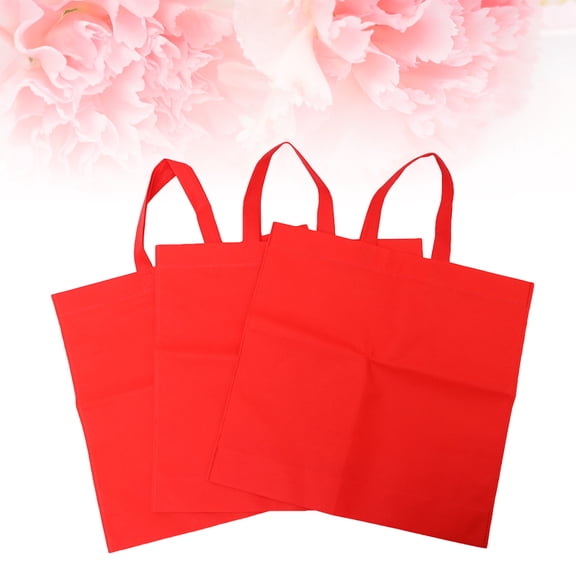 LOLIPPYY 12 Pcs Reusable Shopper Bags Non Woven Fabric Event Use Red