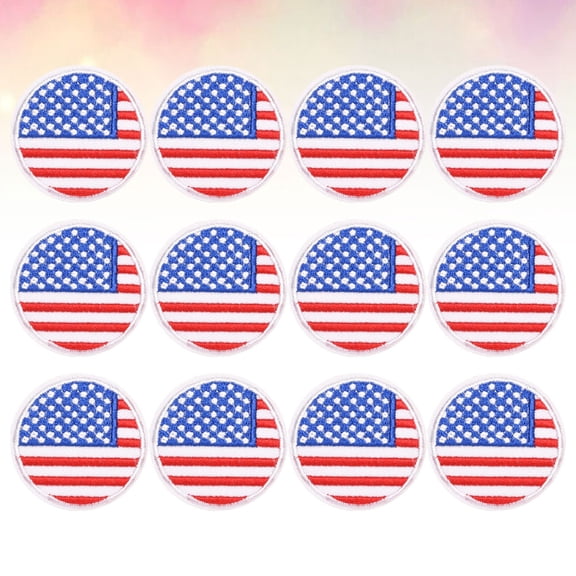 LOLIPPYY 12 Pcs Round Embroidery DIY Patch Clothes Patches Cloth for Personalization and DIY Projects