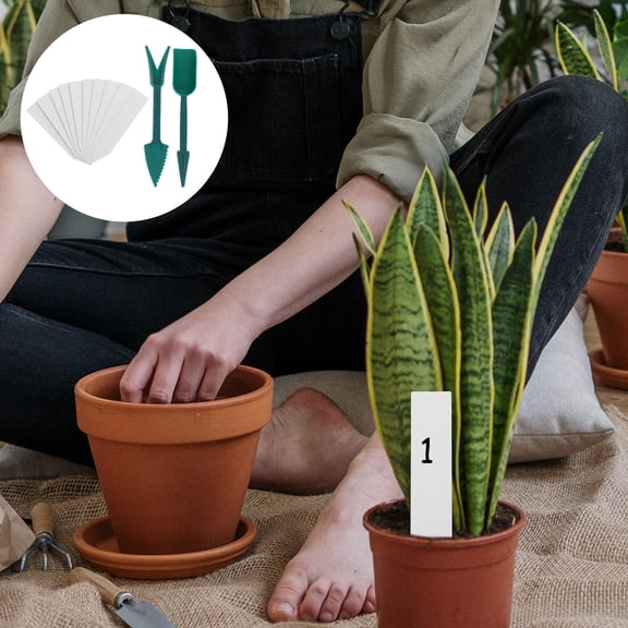 LOLIPPYY 12-Piece Set Succulent Tool Set Green ABS for Gardening Beginners