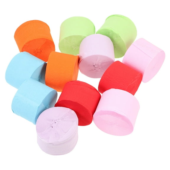 LOLIPPYY 12 Rolls of Multi Colored Paper Ribbon for DIY Use with Assorted Color Decoration