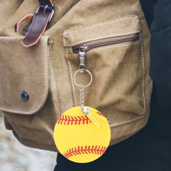 LOLIPPYY 12 Sets Hanging Decor with Fashionable Acrylic Baseball Key Chain Rings for Friends
