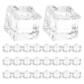 LOLIPPYY 120Pcs Acrylic Clear Fake Ice Cubes Non Melting Decorative Rocks for Vases