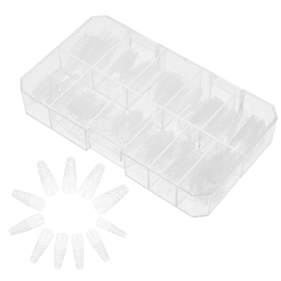 LOLIPPYY Transparent ABS Full Cover Nail Tips for DIY and Decor 120Pcs