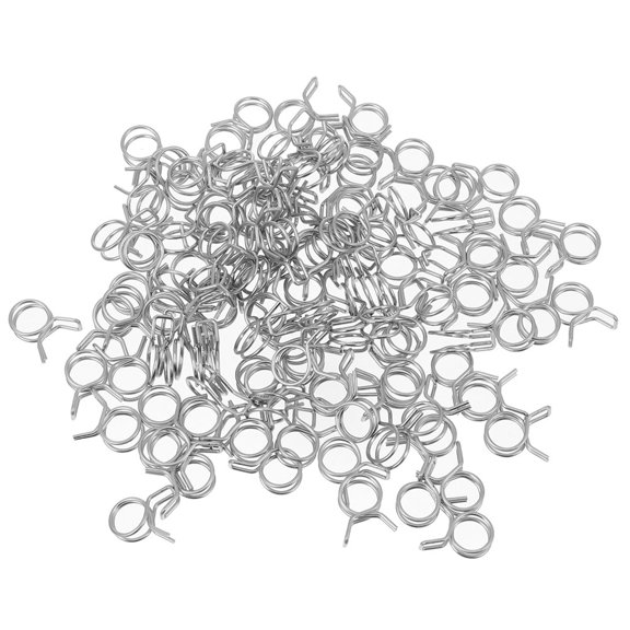 LOLIPPYY 120Pcs Double Wire Stainless Steel Hose Clamps Spring Clips for Vacuum Tube