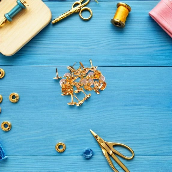 LOLIPPYY 120Pcs Elegant Half Round Brads for DIY Scrapbooking and Fabric Craft Decorations
