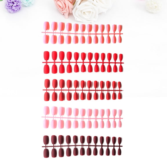 LOLIPPYY 120 Pieces Matte Coffin Fake Nail Tips in Assorted Colors for -Term Wear