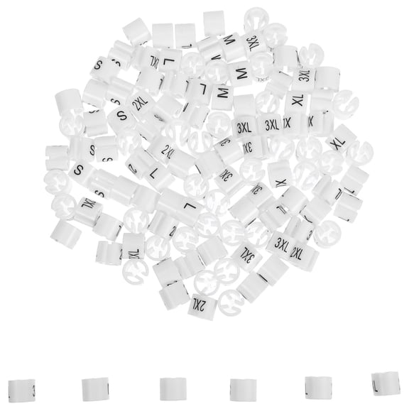 LOLIPPYY 120Pcs White Size Rings for Clothing Racks Versatile Clips for Pants Dresses and Shirt Hangers