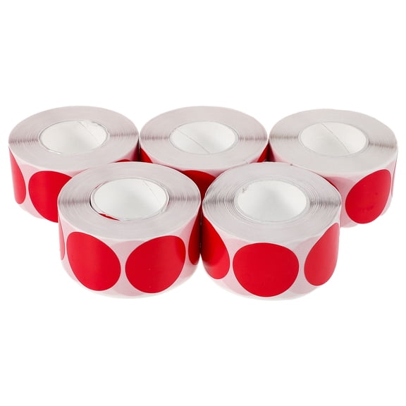 LOLIPPYY 12500 Pieces Round Colored Dot Stickers Red Coated Paper for Handmade Crafts Organizing