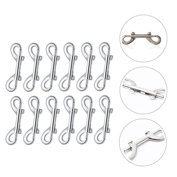 LOLIPPYY 12PCS Double-Ended Metal Buckle Hooks Clasps for Outdoor Sports Dog Leash Accessories