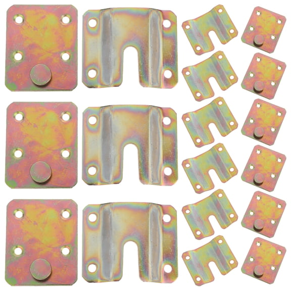 LOLIPPYY 12Pairs Khaki Metal Picture Frame Hardware with Flush Mount Bracket for Easy Installation and Stability