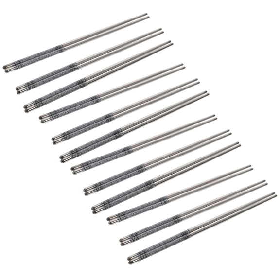 LOLIPPYY 12 Pairs Premium Stainless Steel Chopsticks Set with Design for Home and Restaurant Use