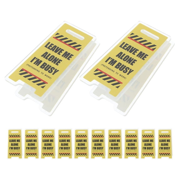 LOLIPPYY 12Pcs Acrylic Office Desk Note Clips Yellow Funny Warning Signs