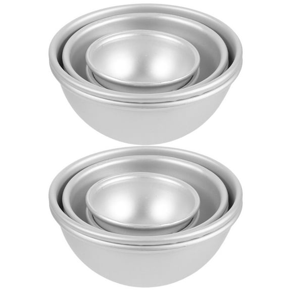 LOLIPPYY 12Pcs Aluminum Alloy Half Round Cake Mold Nonstick Baking Pan for DIY Cake Making