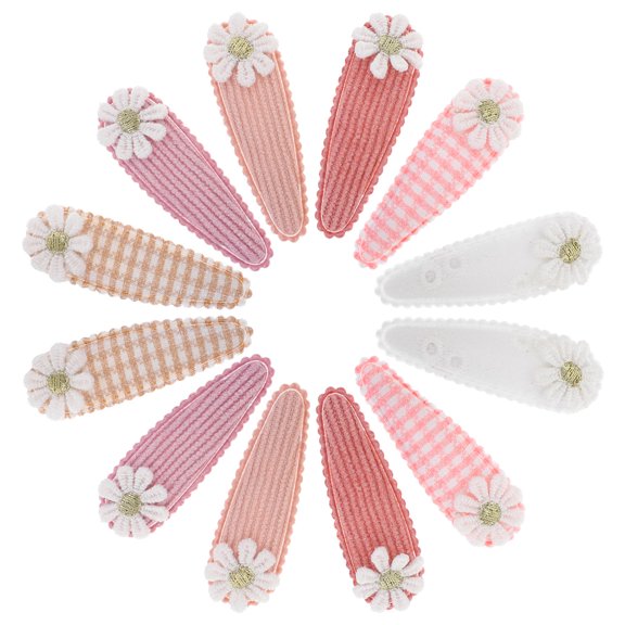LOLIPPYY 12Pcs Assorted Color Cloth Flower Hairpins for Girls Everyday Use