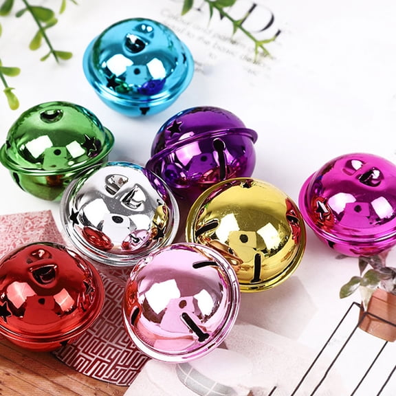 LOLIPPYY 12Pcs Assorted Color Small Metal Bells for Crafting Pet Collars and Wind Chimes