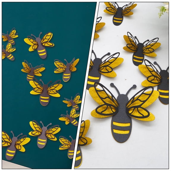 LOLIPPYY 12Pcs Bee Party Decorations Multi Color 3D Wall Stickers for Home and Event Decoration