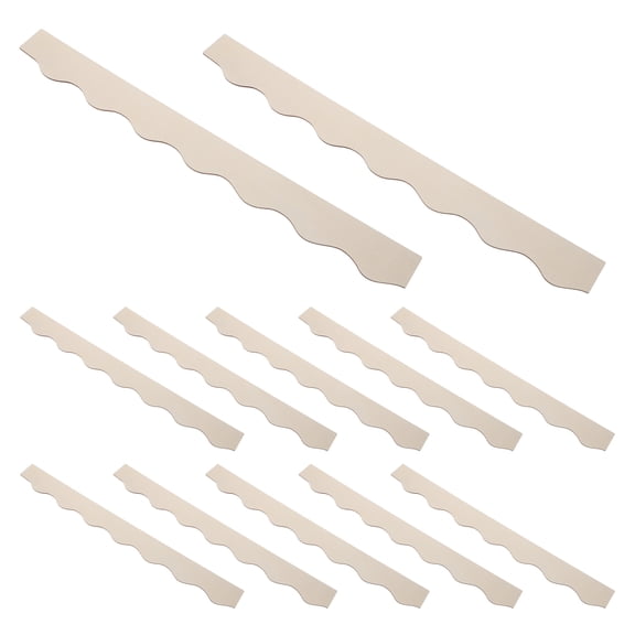 LOLIPPYY 12-Pack Unfinished Scalloped Wood Border Trim Strips for Furniture Decoration and Cabinet Accents in Beige