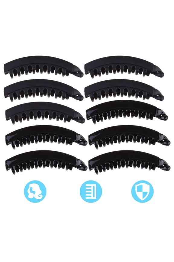 12Pcs Black Banana Hair Clips Spring Toothed Clamps Perfect for Everyday Use and Travel