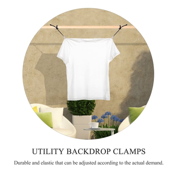 LOLIPPYY 12Pcs Black Multi Function Background Clips Durable Nylon Strong Clips for Backdrop Cloth Wrinkle Removal