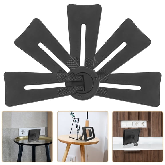 LOLIPPYY 12Pcs Black Photo Frame Kickstand Plastic Back Holder for Tabletop Picture Display