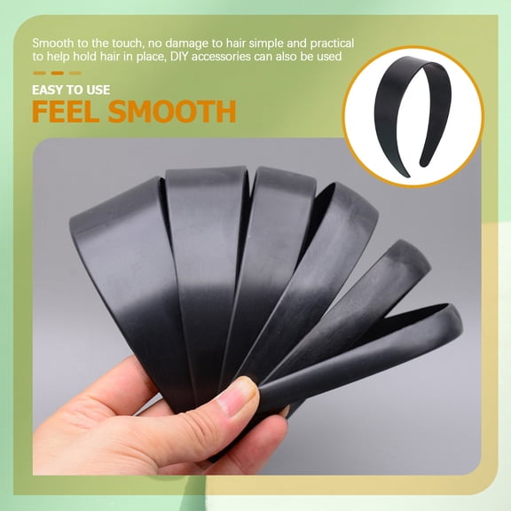 LOLIPPYY 12Pcs Black Plastic Headbands with Teeth Hard Wide Comfortable Hair Accessories