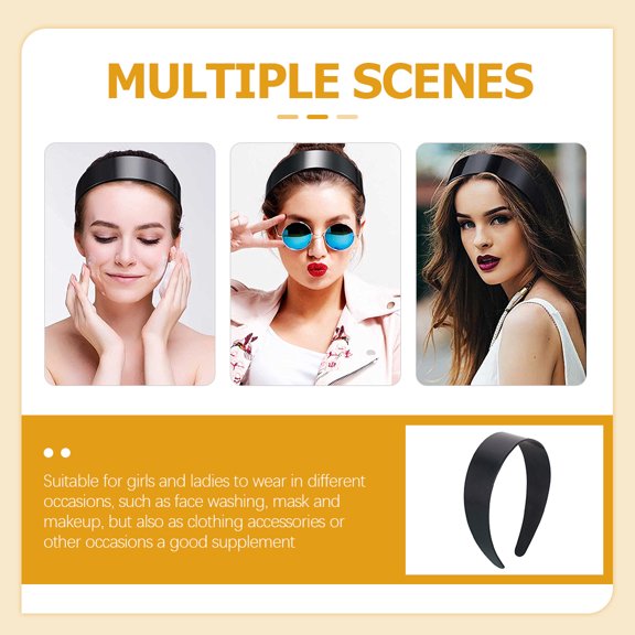 LOLIPPYY 12Pcs Black Wide Plastic Headbands with Teeth Hard Hairbands for Holding Hair Secure