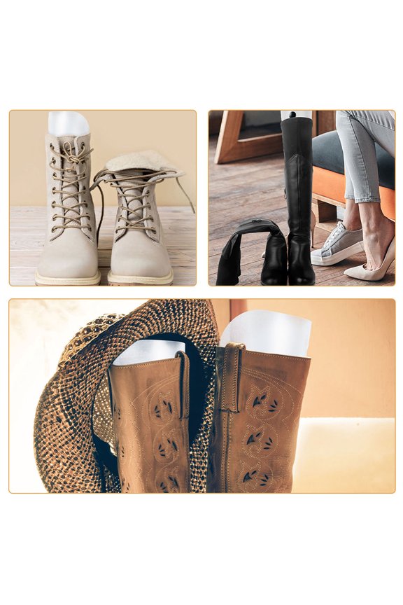 12-Pack White Plastic Boot Inserts to Maintain Shape and Prevent for Footwear