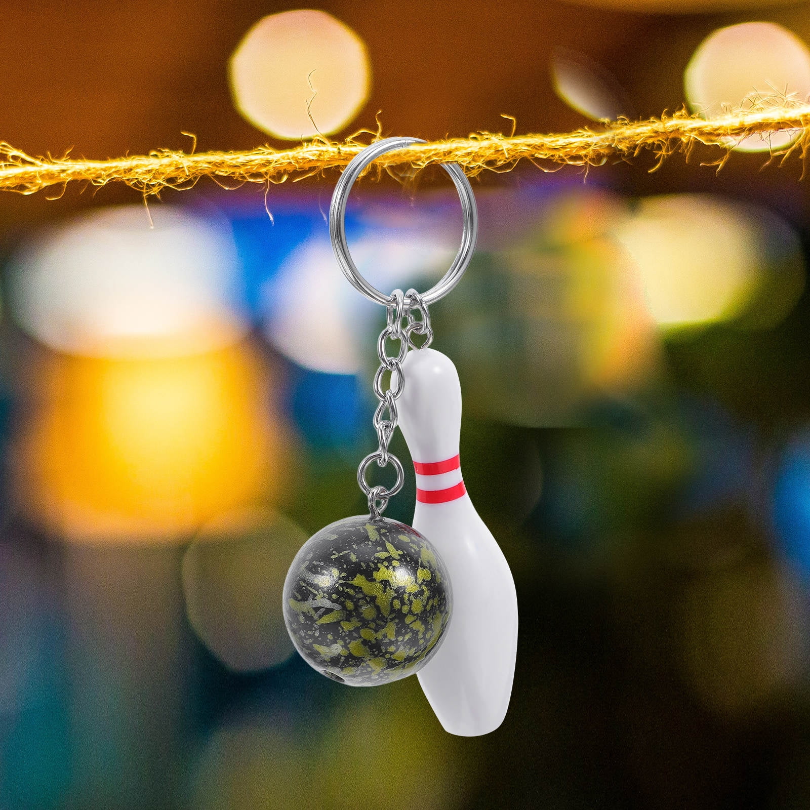 LOLIPPYY 12-Pack Bowling Pins Keychains PVC Red Sports-Themed ...