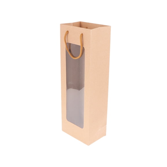 LOLIPPYY 12Pcs Brown Beverage Bag Kraft Paper for Wine Bottle Packaging Adults Use