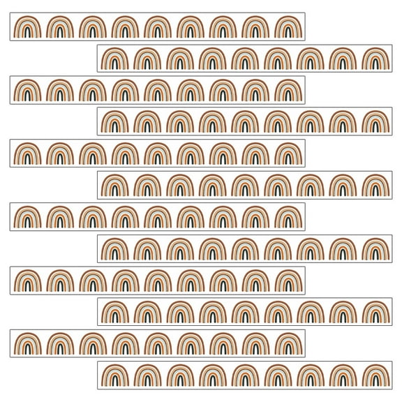 LOLIPPYY 12Pcs Bulletin Board Border Sticker PVC Assorted Color For Teachers