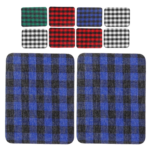 LOLIPPYY 12Pcs Checkered Fabric Patches for Clothes Iron on Durable and Easy to Apply