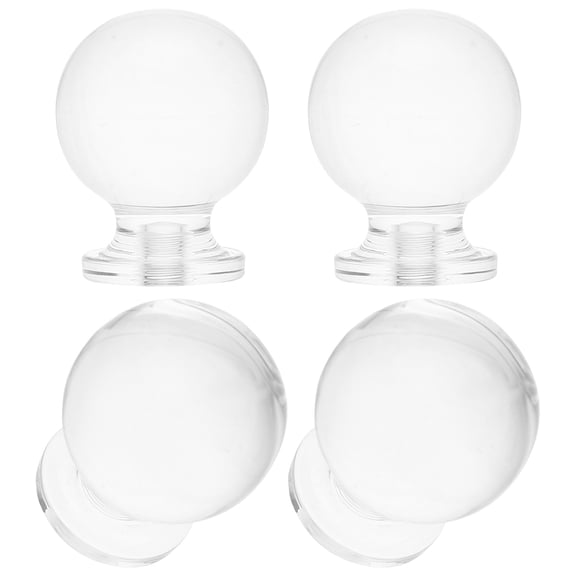 LOLIPPYY 12Pcs Clear Acrylic Round Drawer Handles Spherical Cabinet Knobs for Wardrobe and Dresser